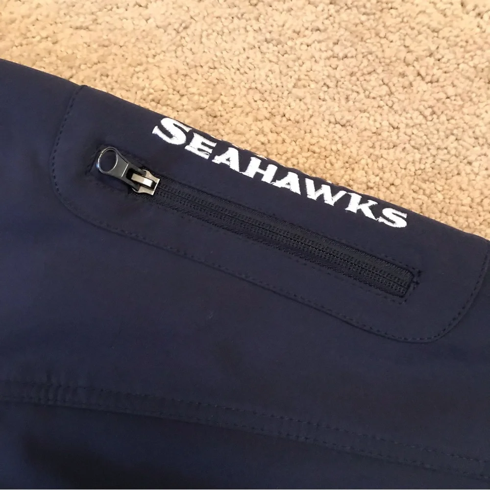 NFL Seattle Seahawks Stadium Jacket Adult Size Large Soft Shell Fleece Dark Blue - Picture 8 of 13